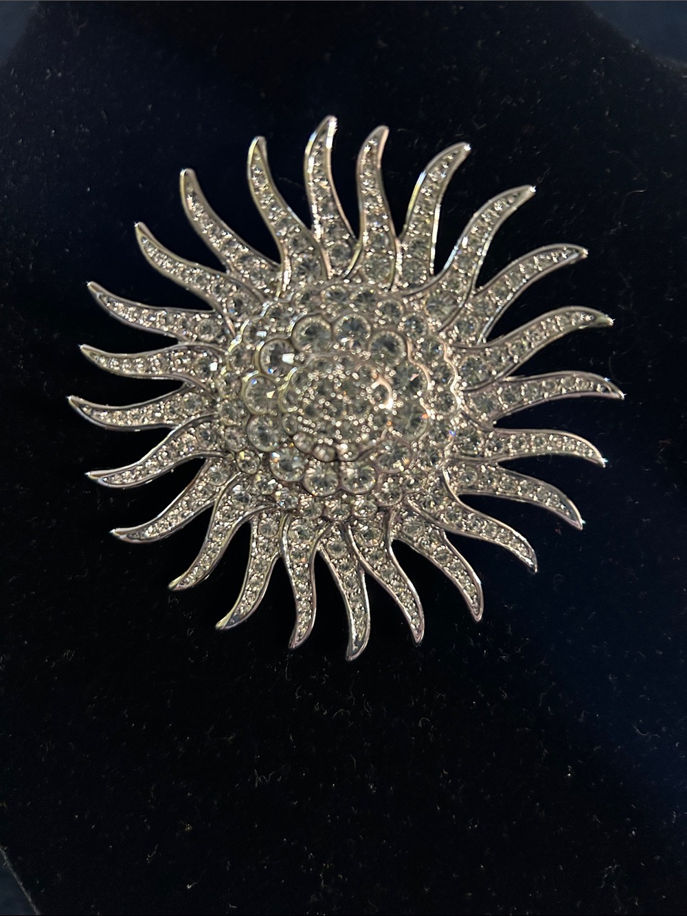 Jacqueline Kennedy Vintage Rhinestone Sunburst Brooch JBK by Camrose & Kross
